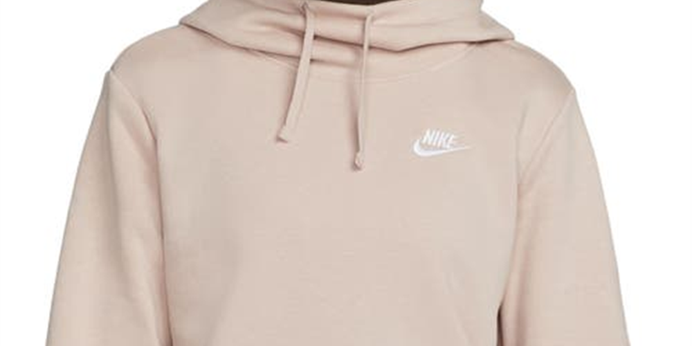 Nike Women's Sportswear Club Fleece Funnel Neck Hoodie Pink Size Small