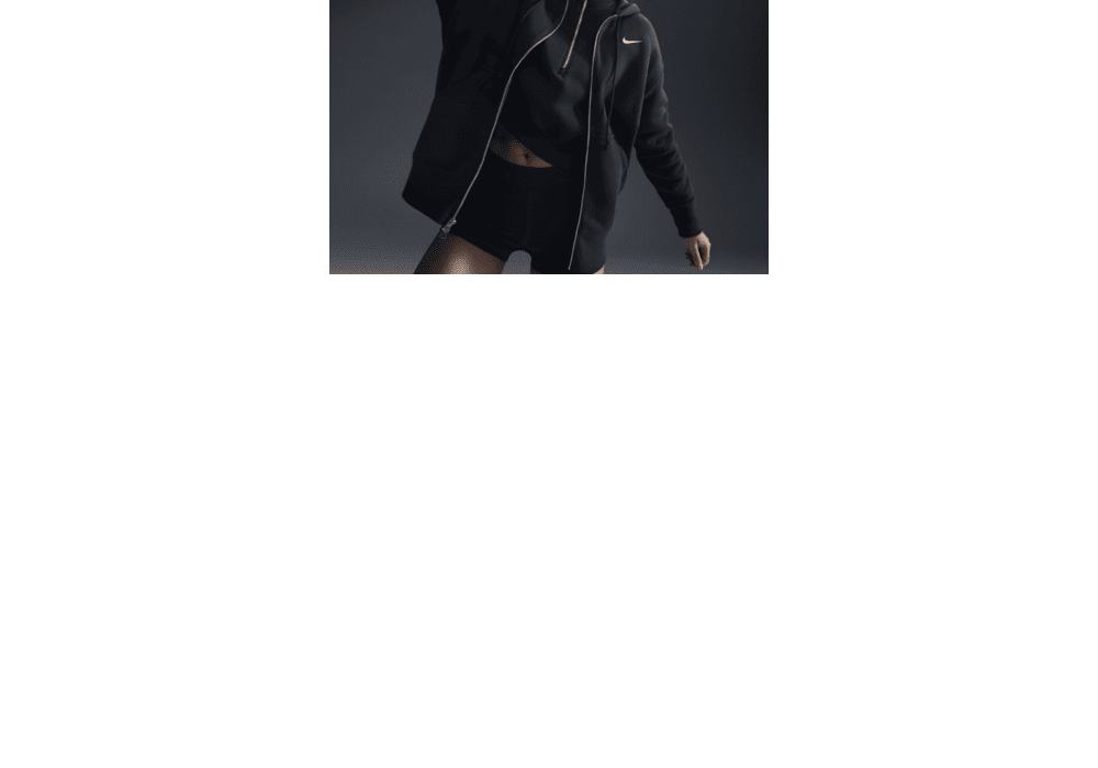 Nike Sportswear Phoenix Fleece Full Zip Hoodie in Black Size Medium