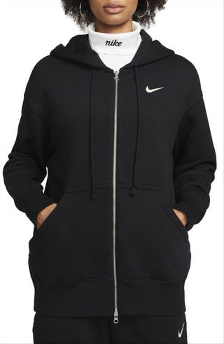 Nike Sportswear Phoenix Fleece Full Zip Hoodie in Black Size Medium