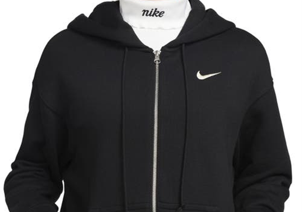 Nike Sportswear Phoenix Fleece Full Zip Hoodie in Black Size Medium