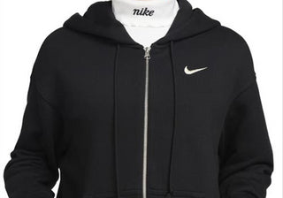 Nike Sportswear Phoenix Fleece Full Zip Hoodie in Black Size Medium