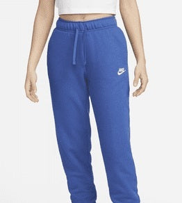 Nike Women's Club Fleece Mid Rise Oversized Training Pants Blue Size -M
