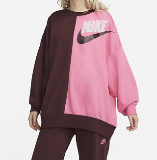 Nike Women's Colorblock Crewneck Sweatshirt Pink Large Size Large