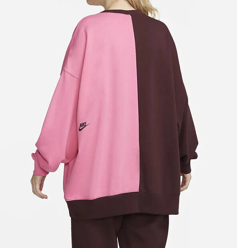 Nike Women's Colorblock Crewneck Sweatshirt Pink Large Size Large