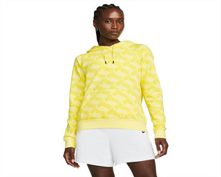 Nike Women's Sportswear Essentials Printed Hoodie Yellow Size Small