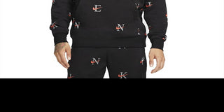 Nike Men's Printed Club Fleece Hoodie Black Size XX-Large