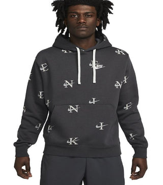 Nike Men's Printed Club Fleece Hoodie Gray Size X-Large