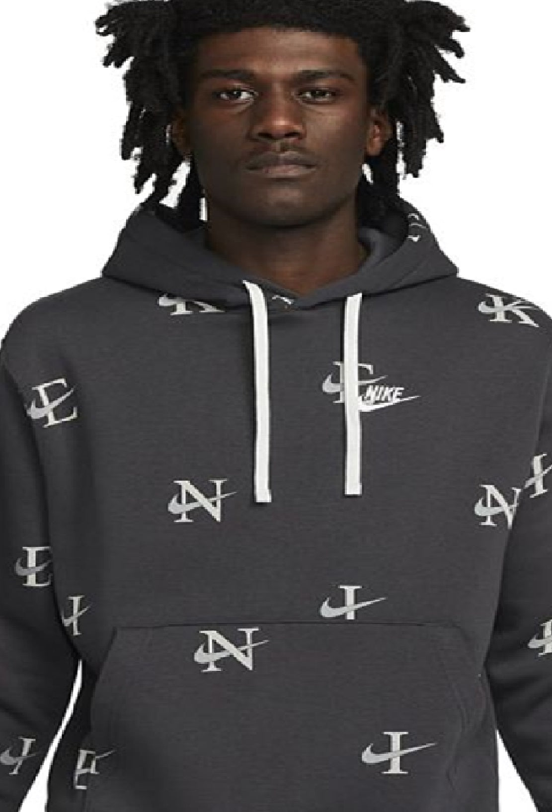 Nike Men's Printed Club Fleece Hoodie Gray Size X-Large