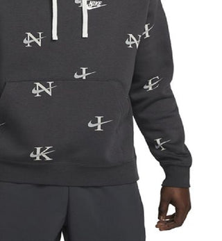Nike Men's Printed Club Fleece Hoodie Gray Size X-Large