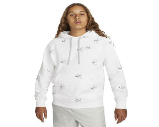 Nike Men's Printed Club Fleece Hoodie White Size XX-Large