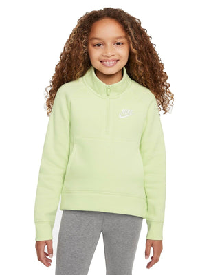 Nike Big Girls Sportswear Club Fleece Half-Zip Pullover Green Size L
