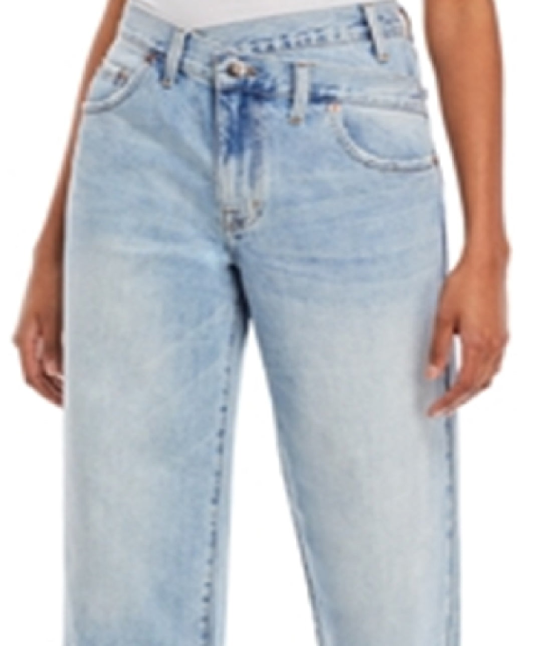 Pistola Women's High Rise Asymmetric Straight Jeans Blue Size 28