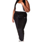 Michael Kors Women's Velour Embossed Jogger Pants Black Size 4X