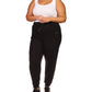 Michael Kors Women's Waffle-Knit Jogger Pants Black Size 3X
