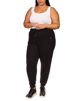 Michael Kors Women's Waffle-Knit Jogger Pants Black Size 3X