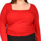 Michael Kors Women's Ruched Top Red Size 2X