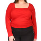 Michael Kors Women's Ruched Top Red Size 2X