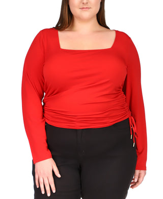 Michael Kors Women's Ruched Top Red Size 2X