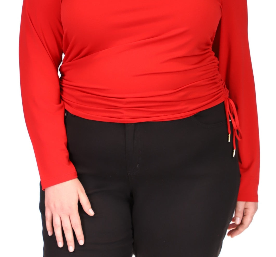 Michael Kors Women's Ruched Top Red Size 3X