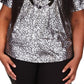 Michael Kors Women's Metallic Foil Logo Print T-Shirt Gray Size 1X