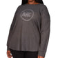 Michael Kors Women's Rhinestone Logo Waffle Knit T-Shirt Gray Size 3X