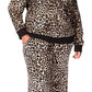 Michael Kors Women's Animal Print Velour Off The Shoulder Top Brown Size 1X