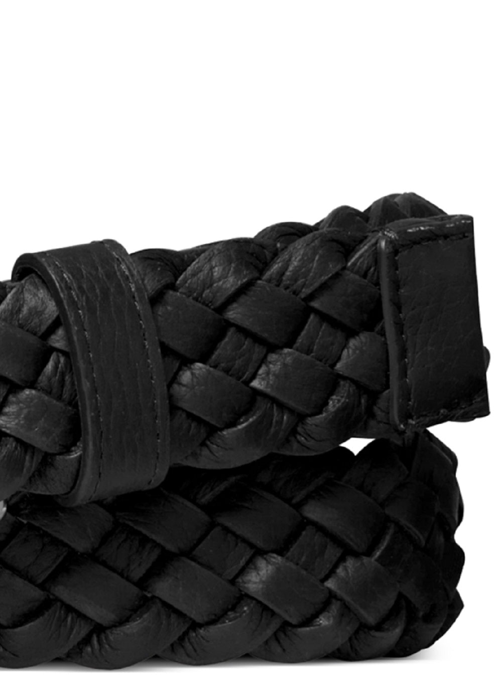 Michael Kors Men's Braided Leather Dress Belt Black Size 32