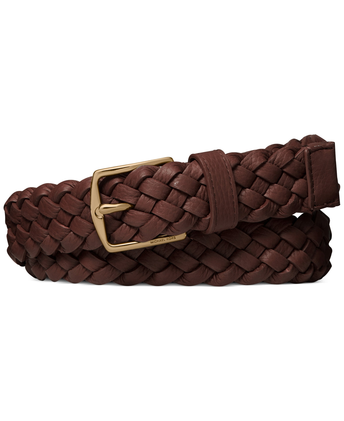 Michael Kors Men's Braided Leather Dress Belt Brown Size 34