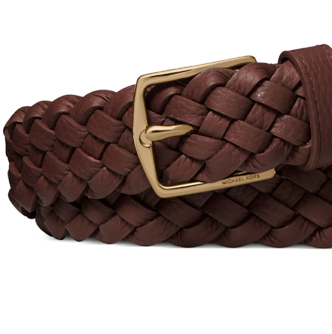 Michael Kors Men's Braided Leather Dress Belt Brown Size 34