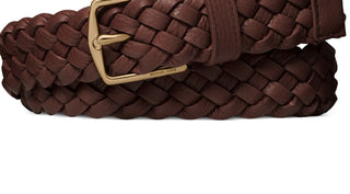 Michael Kors Men's Braided Leather Dress Belt Brown Size 36