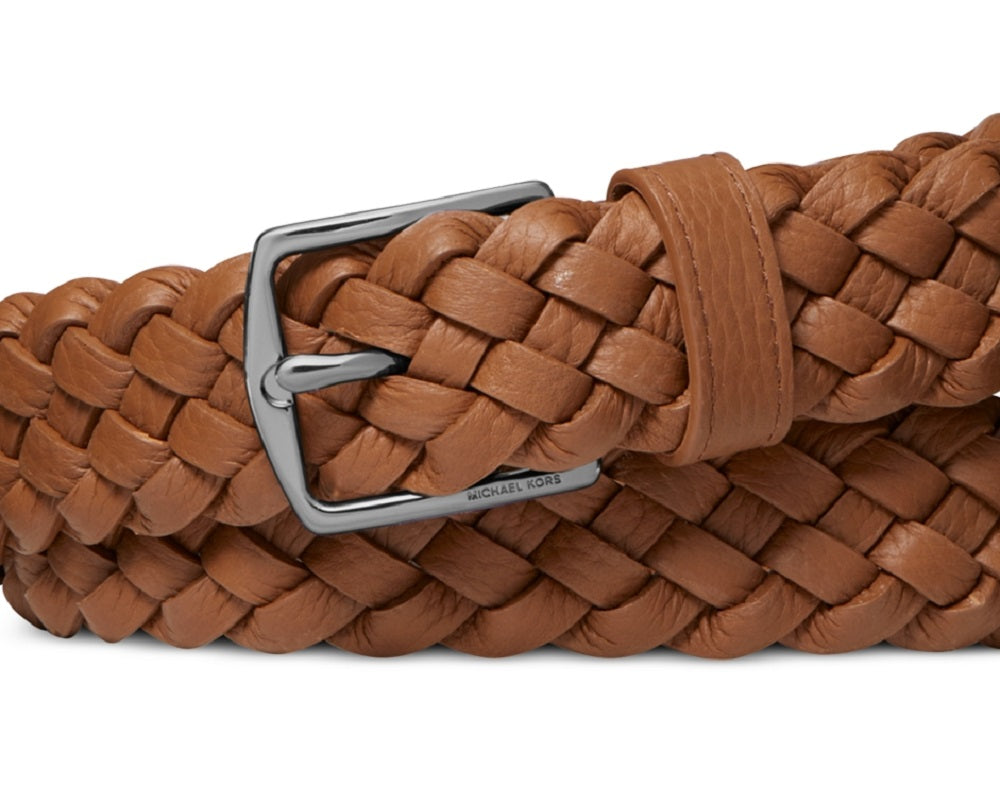 Michael Kors Men's Braided Leather Dress Belt Brown Size 40
