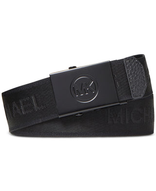 Michael Kors Men's Logo Tape Slider Belt Black Size 32
