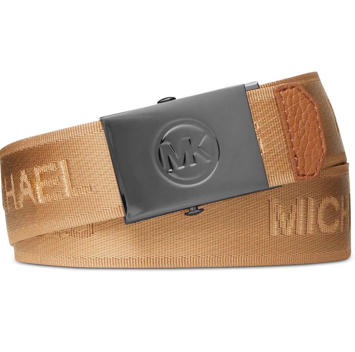 Michael Kors Men's Logo Tape Slider Belt Brown Size 30