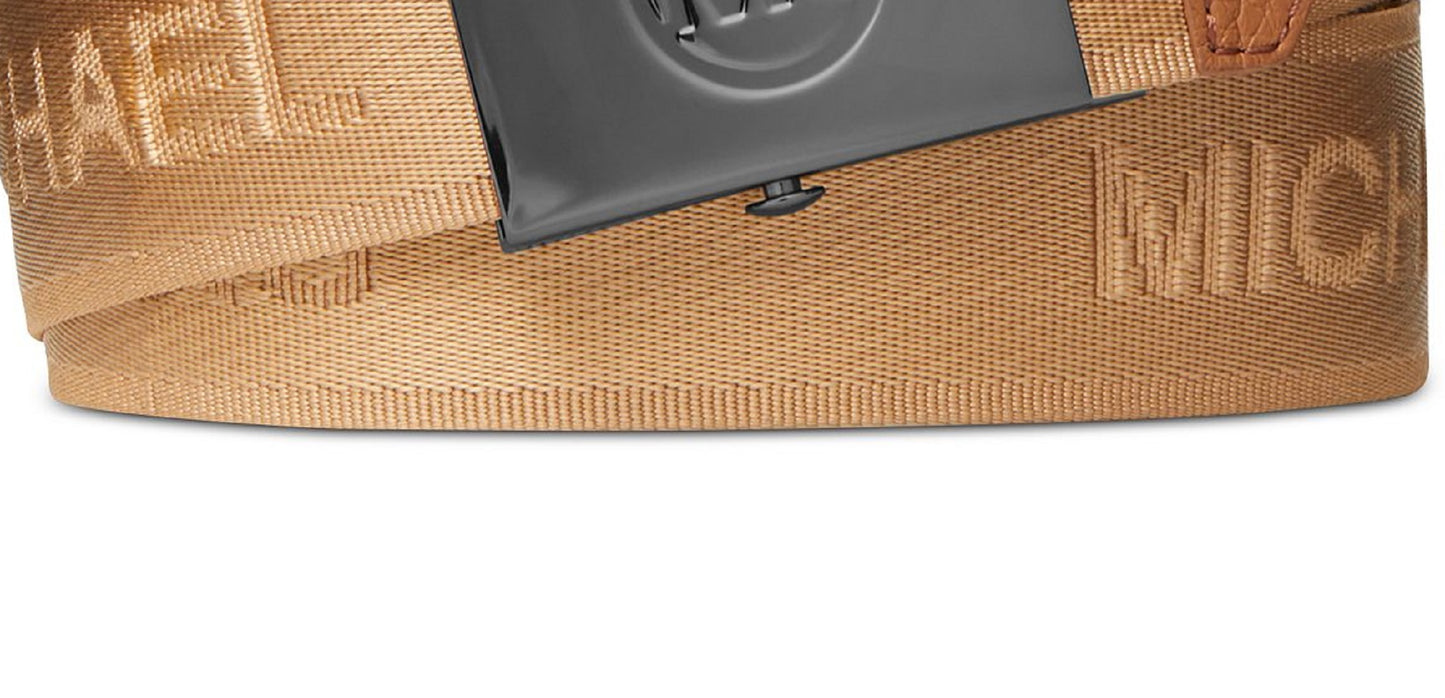 Michael Kors Men's Logo Tape Slider Belt Brown Size 30