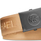 Michael Kors Men's Logo Tape Slider Belt Brown Size 32