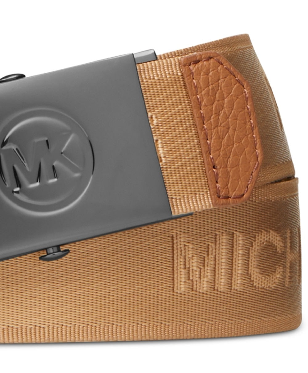 Michael Kors Men's Logo Tape Slider Belt Brown Size 32