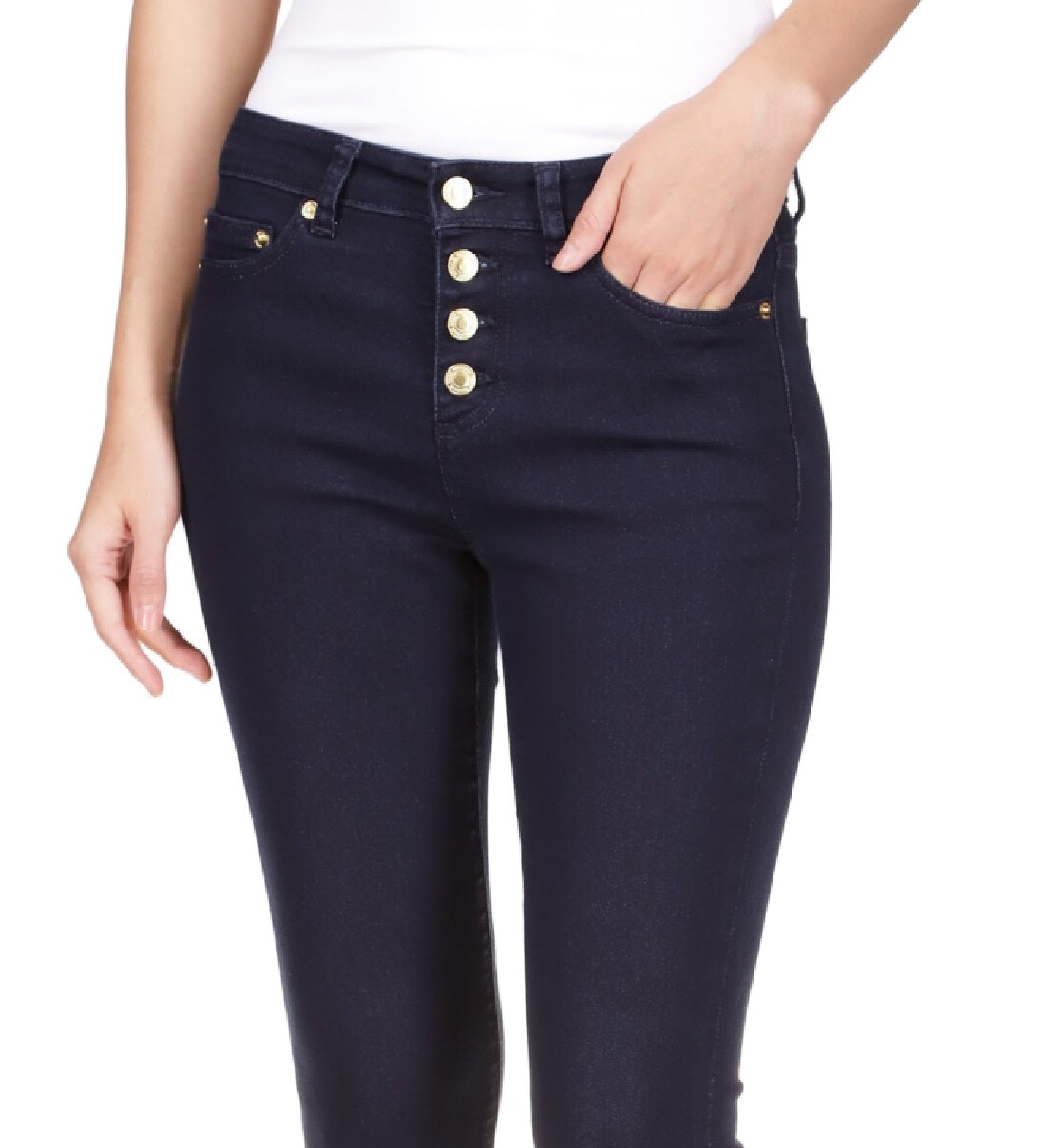 Michael Kors Women's Izzy Skinny Roll Hem Jeans Blue Size 10