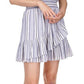 Michael Kors Women's Short Sleeve Striped Faux Wrap Dress Blue