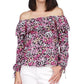 Michael Kors Women's Floral Peasant Top Pink Size Small