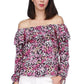 Michael Kors Women's Floral Peasant Top Pink Size Small