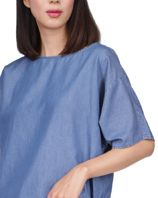 Michael Kors Women's Side Tie Top Blue Size Small