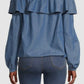 Michael Kors Women's Off The Shoulder Ruffle Top Blue