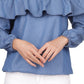 Michael Kors Women's Off The Shoulder Ruffle Top Blue