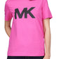 Michael Kors Women's Logo Tee Pink Size Small
