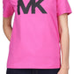 Michael Kors Women's Logo Tee Pink Size X-Large