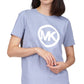 Michael Kors Women's Cotton Logo T-Shirt Blue Size Large
