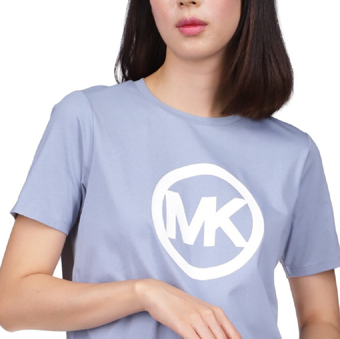 Michael Kors Women's Cotton Logo T-Shirt Blue Size Large