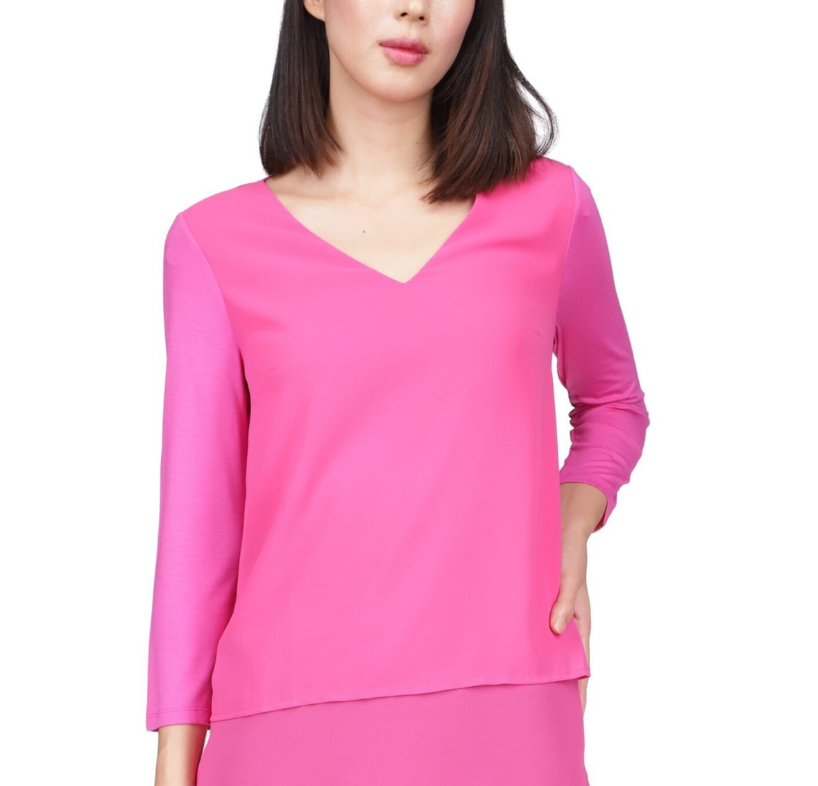 Michael Kors Women's Layered Look Top Pink Size Large