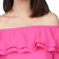 Michael Kors Women's Petite Ruffled Off The Shoulder Top Pink Size Petite Medium