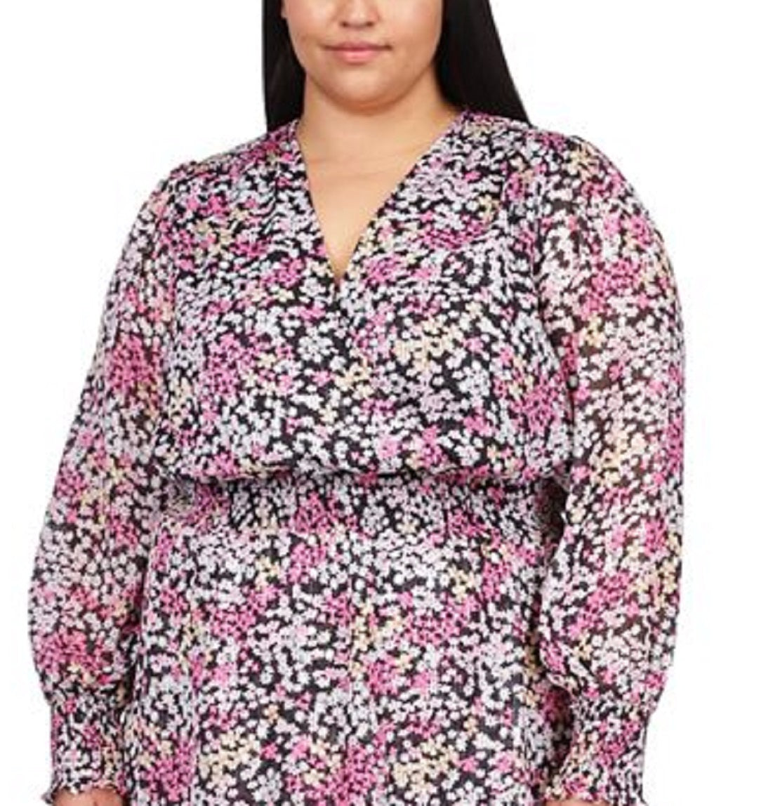 Michael Kors Women's Julia Floral Print Ruffled Dress Pink